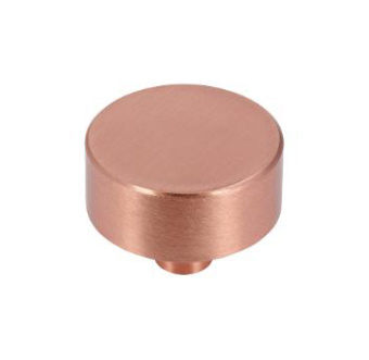 Ручка-кнопка D33мм без насечек, шлифованная медь