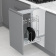Выкатная система хранения сковород правая 450мм h640мм на напр.Blum с креп.к фасаду, хром/белый
