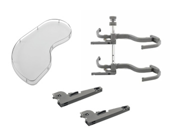 FlyMoon V3 Wire левый д/фасада 450мм с 2-мя полками(круглый релинг), с амортизатором, белый/хром