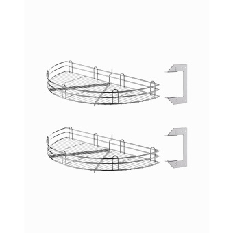 Поворотный мех-зм из 2-х реш.полок в угл.шкаф 660мм под фасад 400мм, хром