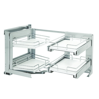 Пов.-выдв. мех-зм SmartCorner Galaxy правый в шк.850мм(фасад 450мм),с аморт.,с антиск.покр,хром/бел