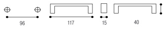Ручка-скоба L=96мм, бронза