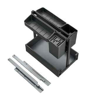 2х-ур. многофункц-я емкость LAMBO 450мм H543мм с напр-ми, т.-серый