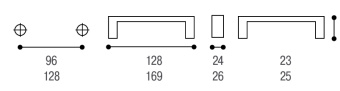Ручка-скоба L=128мм, серебро античное
