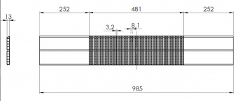 Радиусный эл-т универсальный д/h=100мм черешня 1846
