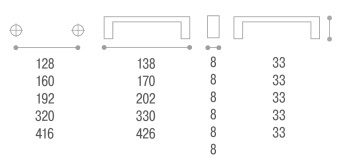 Ручка-скоба L=160мм, цвет - медь, NOX