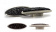 Ручка-скоба L=32мм, античное серебро/черный