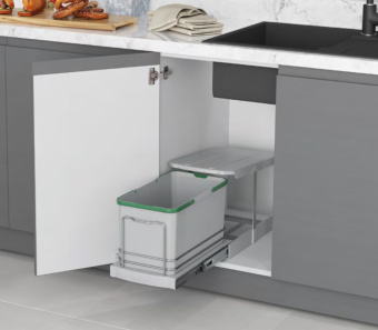 Ведро прямоугольное д/мусора на телеск.напр. V16, H300мм, 260х440мм, серый