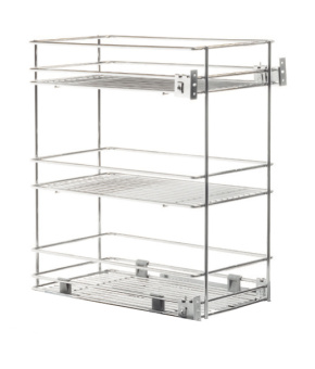 3х-ур. реш.емкость 300мм H484мм с креп.к фасаду, без напр.Blum, хром